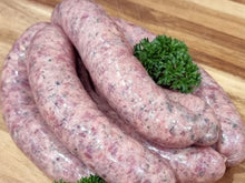 Load image into Gallery viewer, Beef Mushroom &amp; Garlic Sausages 500gm Pack approx
