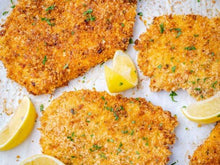 Load image into Gallery viewer, Chicken Breast Schnitzel - Parmesan, Garlic &amp; Parsley Crumb 500gm Pack approx.
