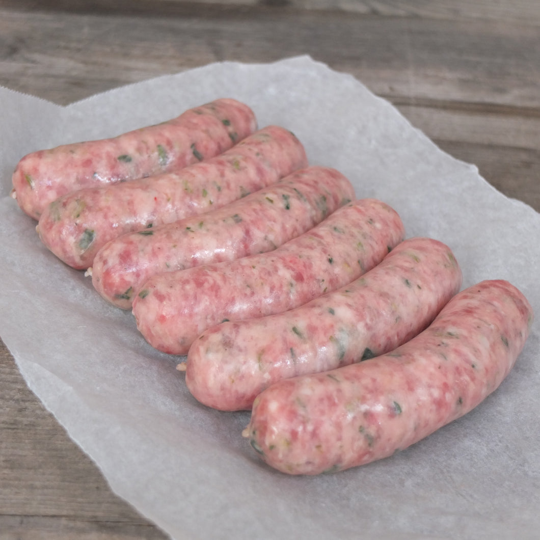 Chicken Leek & Bacon Sausage 500gm Pack approx.